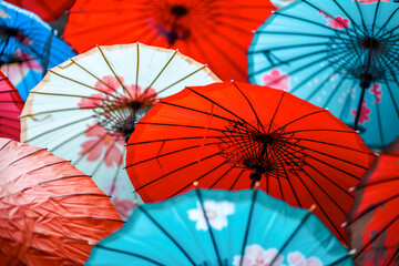 Japanese, Chinese umbrellas, new year celebrations
