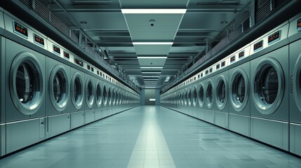 Obraz premium wide-angle view of an industrial laundry facility