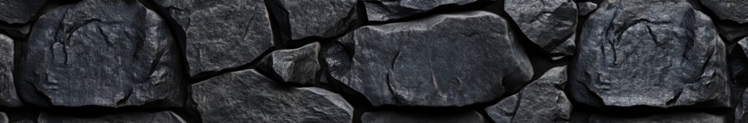 Dark stone wall texture background, seamless pattern, building material