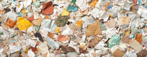 Colorful Construction Debris Texture Abstract Background of Recycled Building Materials