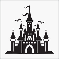 Obraz premium Fairytale castle silhouette ,palace
