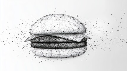 Fototapeta premium Abstract polygonal hamburger illustration.