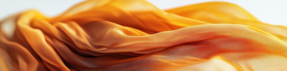 A close-up shot of a piece of orange fabric with intricate details