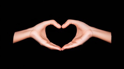 Fototapeta premium Two hands forming a heart shape Over Studio Background.