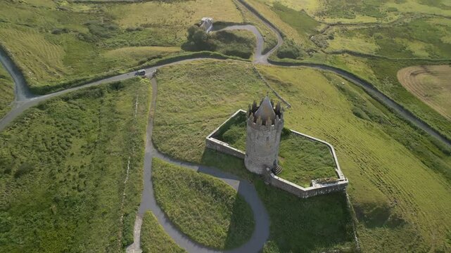 Aerial video of Doolin Tower, Ireland