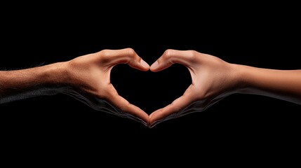 Obraz premium Two hands forming a heart shape Over Studio Background.