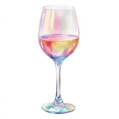 Elegant wine glass with colorful liquid inside.