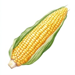 Fresh corn ear with vibrant yellow kernels.