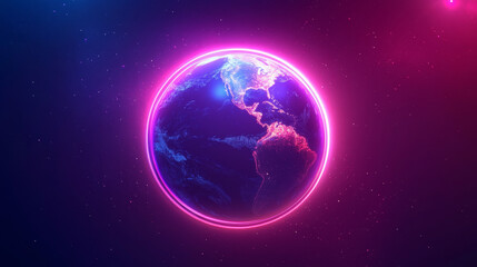 Fototapeta premium Solar or lunar eclipse phase sprite sheet on black background. Vector realistic illustration of neon light circle with flare effect, sun edge shining bright behind planet globe in space, night sky