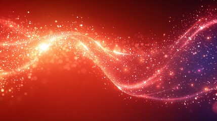 Obraz premium Abstract Red and Blue Energy Wave Particle Flow Background
