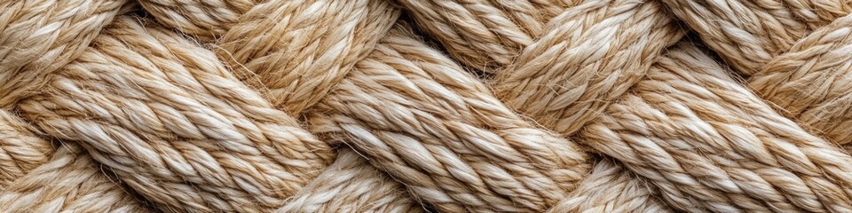 Fototapeta premium A detailed view of a rope's texture and fibers