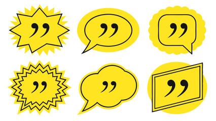 Vector black quote icon set. Quote Icon Object, Quote Icon Picture, Quote Icon Image