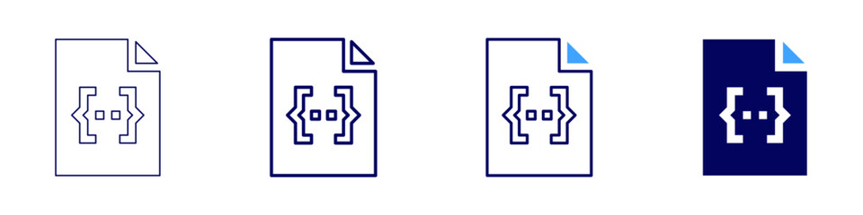Obraz premium AI development icon in 4 different styles. Thin Line, Line, Bold Line, Duotone. Duotone style. Editable stroke
