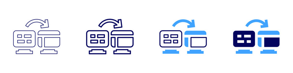Cloud computing development icon in 4 different styles. Thin Line, Line, Bold Line, Duotone. Duotone style. Editable stroke