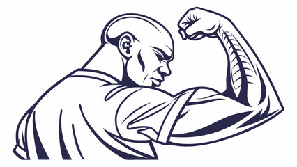 man showing his muscle body, muscle icon silhouette