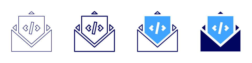 Continuous development icon in 4 different styles. Thin Line, Line, Bold Line, Duotone. Duotone style. Editable stroke
