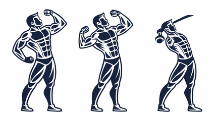 man showing his muscle body, muscle icon silhouette