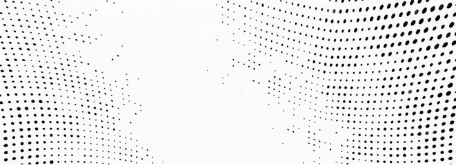 Wavy gradient halftone dots pattern texture background. Vector illustration
