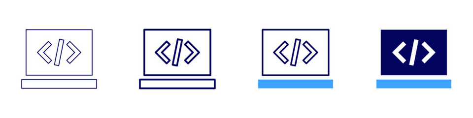 Design thinking development icon in 4 different styles. Thin Line, Line, Bold Line, Duotone. Duotone style. Editable stroke