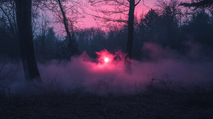 Fototapeta premium Red glowing smoke cloud with overlay effect on dark transparent background. Realistic vector illustration of bloody smoky mist or chemical toxic haze. Mystery dramatic creepy bloody steam or fog.