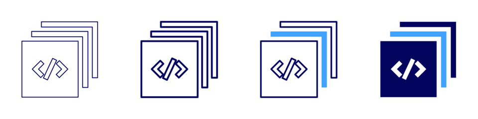 Development tools icon in 4 different styles. Thin Line, Line, Bold Line, Duotone. Duotone style. Editable stroke