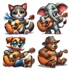 Cute Animal Playing Guitar 