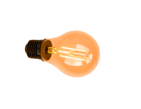 Realistic light bulb isolated on transparent background