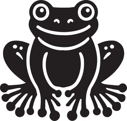 A Frog icon silhouette vector with white background