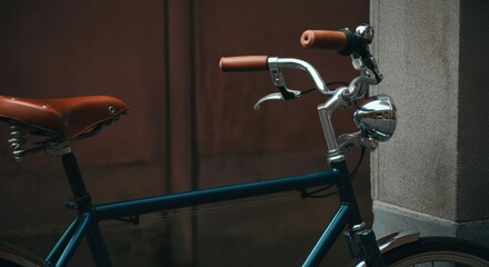 Naklejka premium Unique bicycle with a creative handlebar design and leather grips