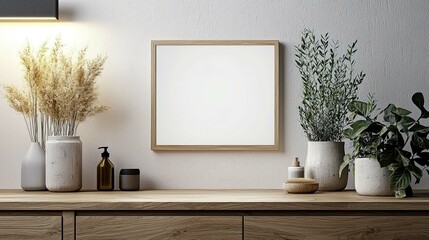 Modern Minimalist Home Decor: Serene and Stylish Interior Design with Plants and Wooden Accents