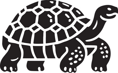 A tortoise icon silhouette vector with white background