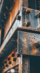 Detailed Close-Up of Welded Seams on Steel Beams Highlighting Precision and Strength in Construction