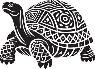A tortoise icon silhouette vector with white background