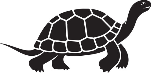 A tortoise icon silhouette vector with white background