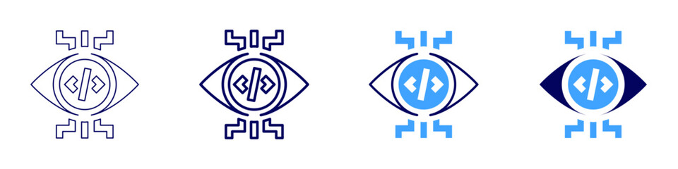 Software deployment icon in 4 different styles. Thin Line, Line, Bold Line, Duotone. Duotone style. Editable stroke