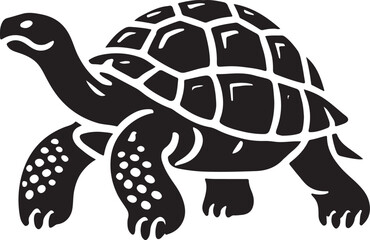 A tortoise icon silhouette vector with white background