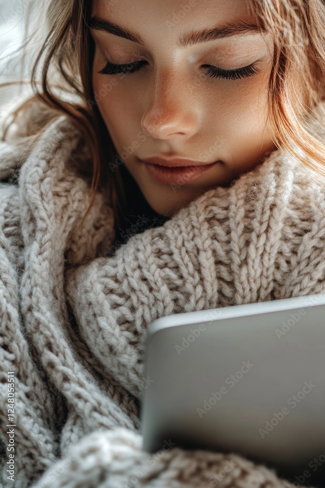Leinwandbilder a person using a tablet computer, likely checking information or browsing online