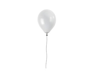Realistic white balloon isolated on transparent background