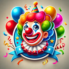 clown with balloons
