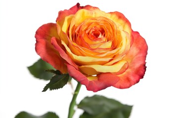 Fototapeta premium Close-up of mixed-color roses with lush green foliage