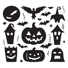 Obraz premium Halloween silhouette set