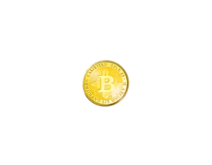 Bitcoin gold coin icon isolated on transparent background
