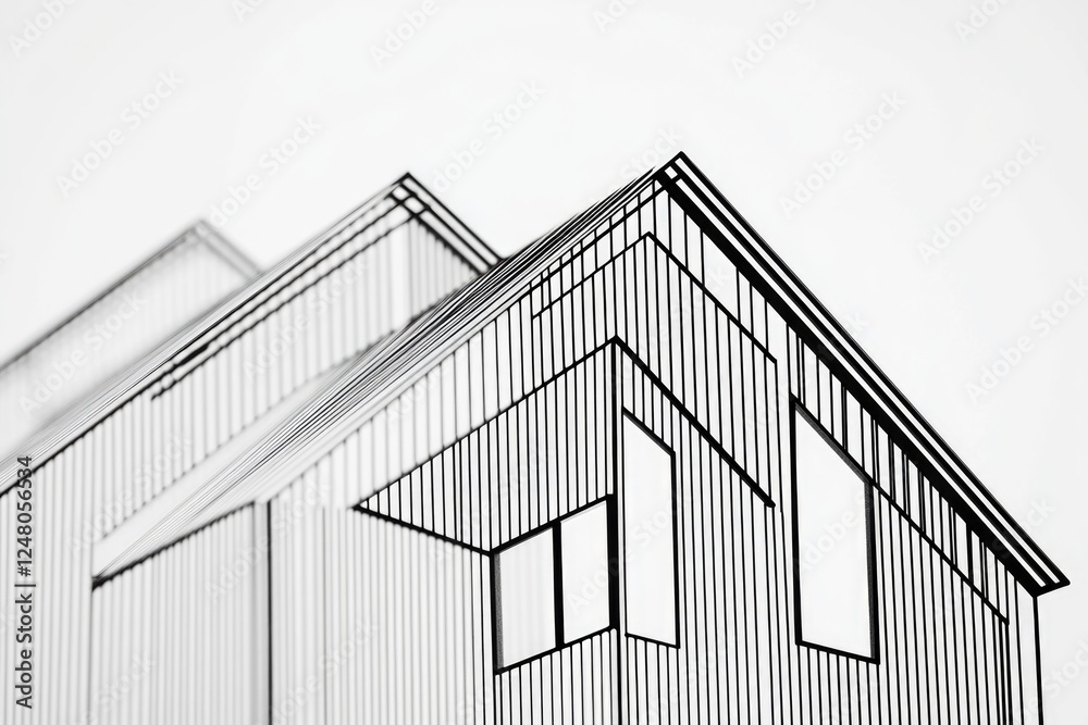 Aufkleber a classic black and white image of an old building with intricate architecture details