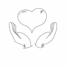 hand drawn heart, a symbol of love for someone