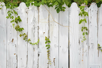 old white painted wooden fence
