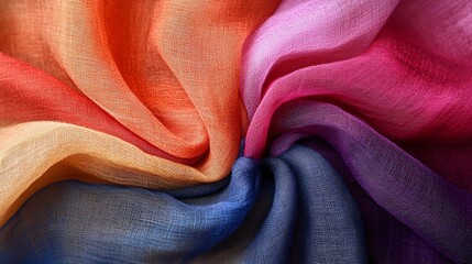 Fototapeta premium Soft, smooth batiste fabric made from cotton or linen, semi-sheer and lightweight, perfect for delicate home textiles and fashion applications