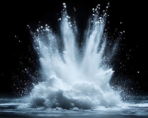 Powder explosion on dark background