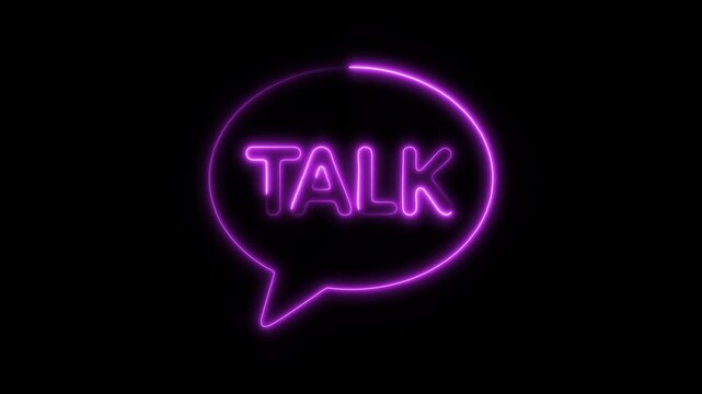 Glowing Neon KakaoTalk Icon Isolated, HD Motion Graphic Representing Messaging, Communication, and Social Media App