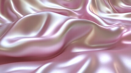 Obraz premium Draped Pink Silk Fabric Showing Soft Waves