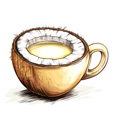 Refreshing Coconut Water in a Coconut Cup: A Tropical Delight